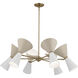 Phix LED 38.75 inch Champagne Bronze with Greige and White Chandelier Ceiling Light