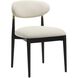 Moxie Matte Black and Brushed Brass and Off White Armless Dining Chairs, Set of 2
