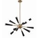 Zodiac 12 Light 34 inch Aged Brass Chandelier Ceiling Light