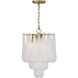 Ollie 4 Light 14.25 inch Aged Brass Chandelier Ceiling Light in Sand Glass Clear