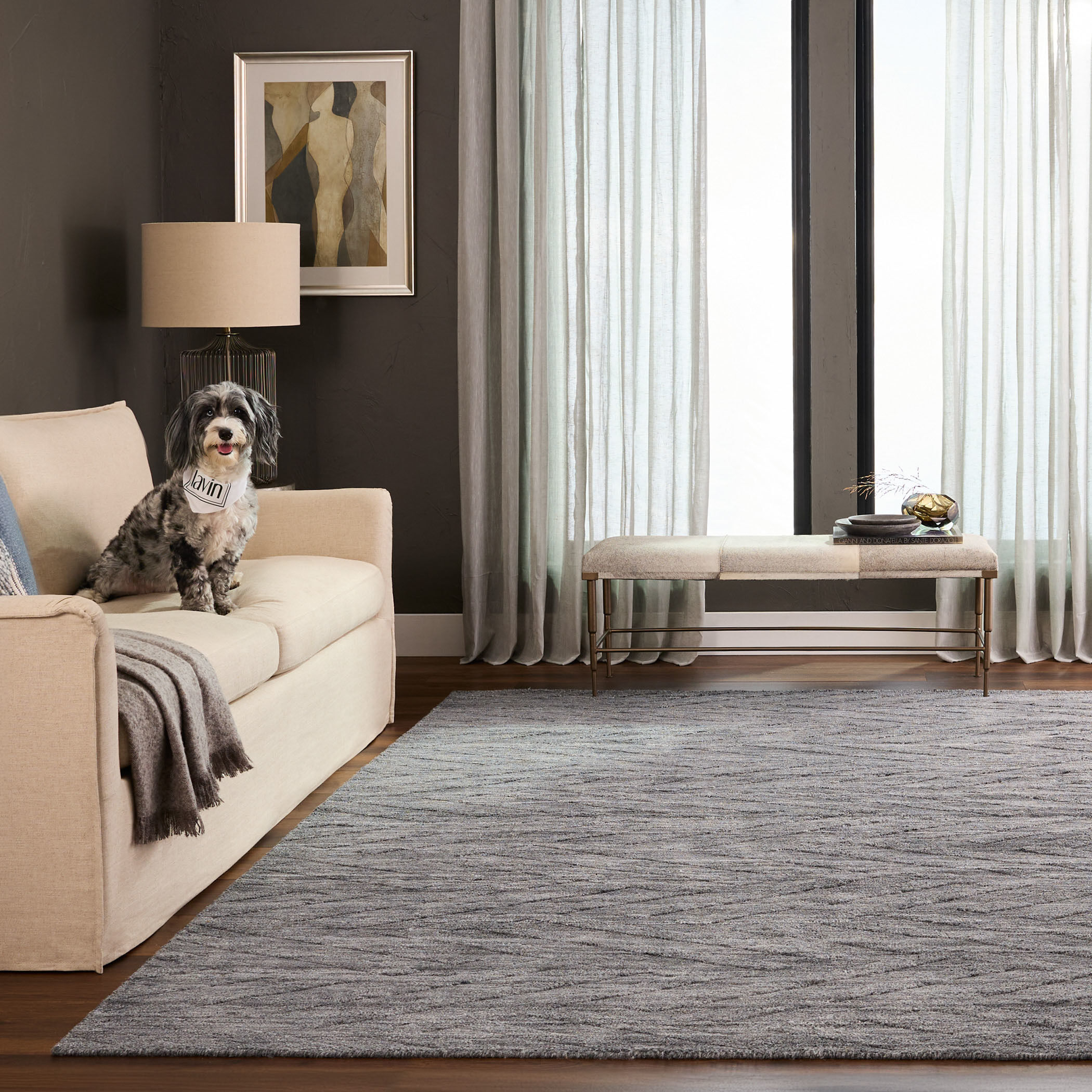 Pari 158 X 118 inch Dark Grey Rug in 10 x 13