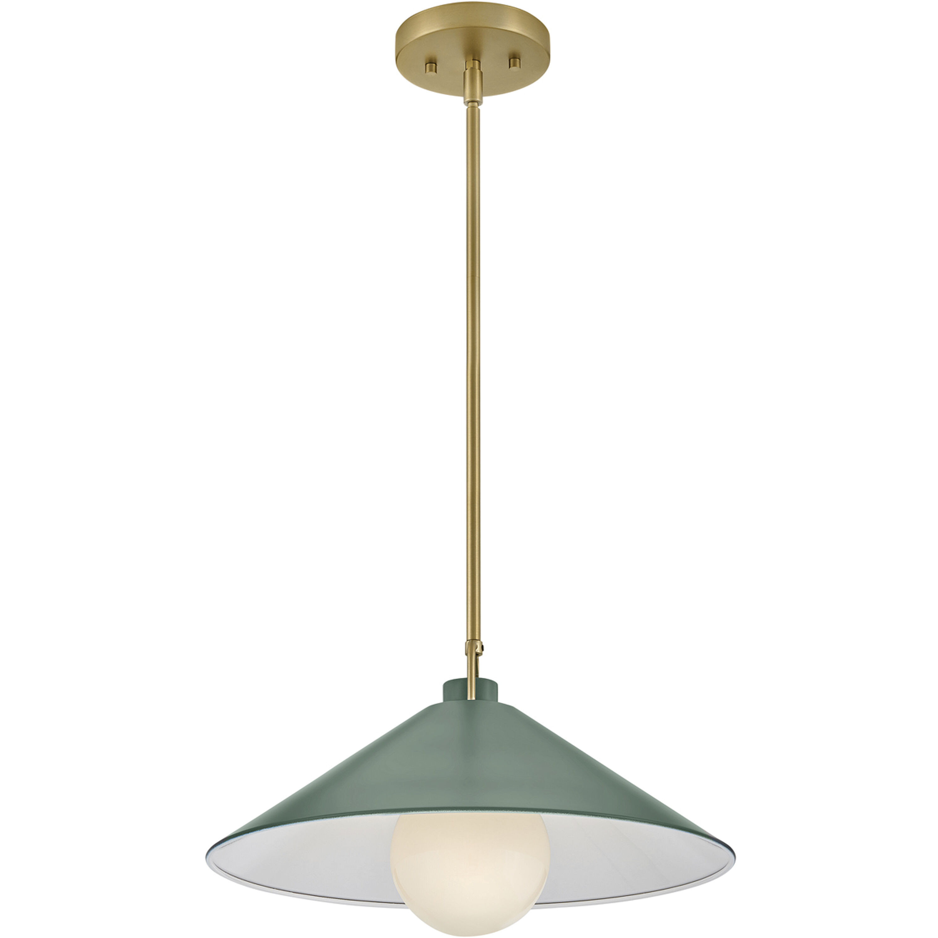 Milo LED 16 inch Lacquered Brass with Sage Green accents Pendant Ceiling Light