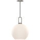 Alora Mood Soji 1 Light 9.88 inch Brushed Nickel Pendant Ceiling Light in Matte Opal Glass