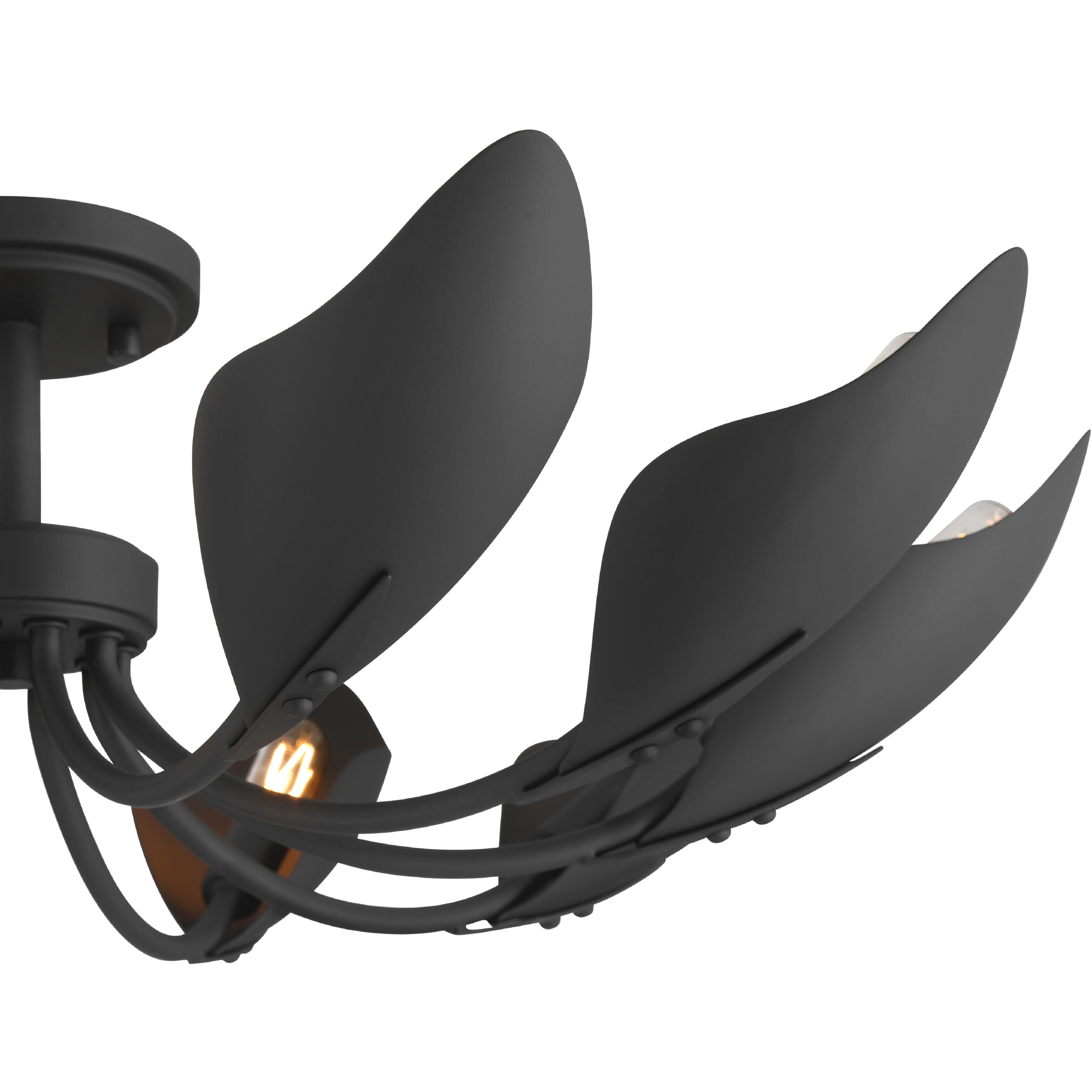 Juneway 10 Light 28 inch Matte Black Semi Flush Mount Ceiling Light, Large