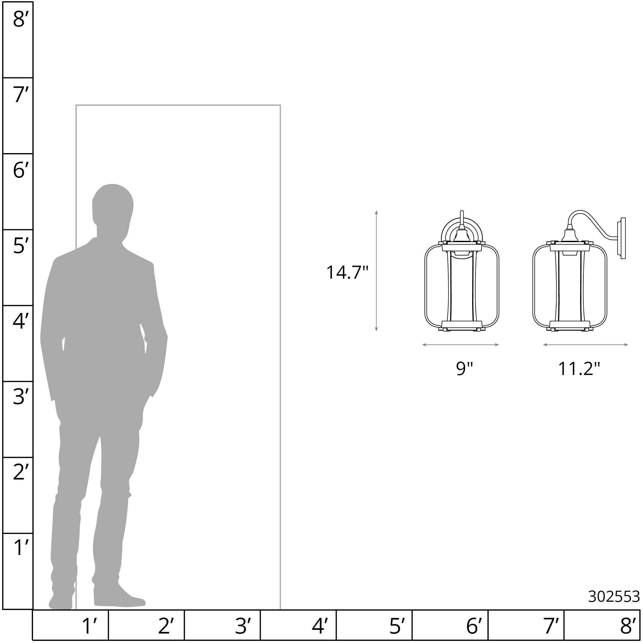 Fairwinds 1 Light 14.7 inch Coastal Black Outdoor Sconce, Large