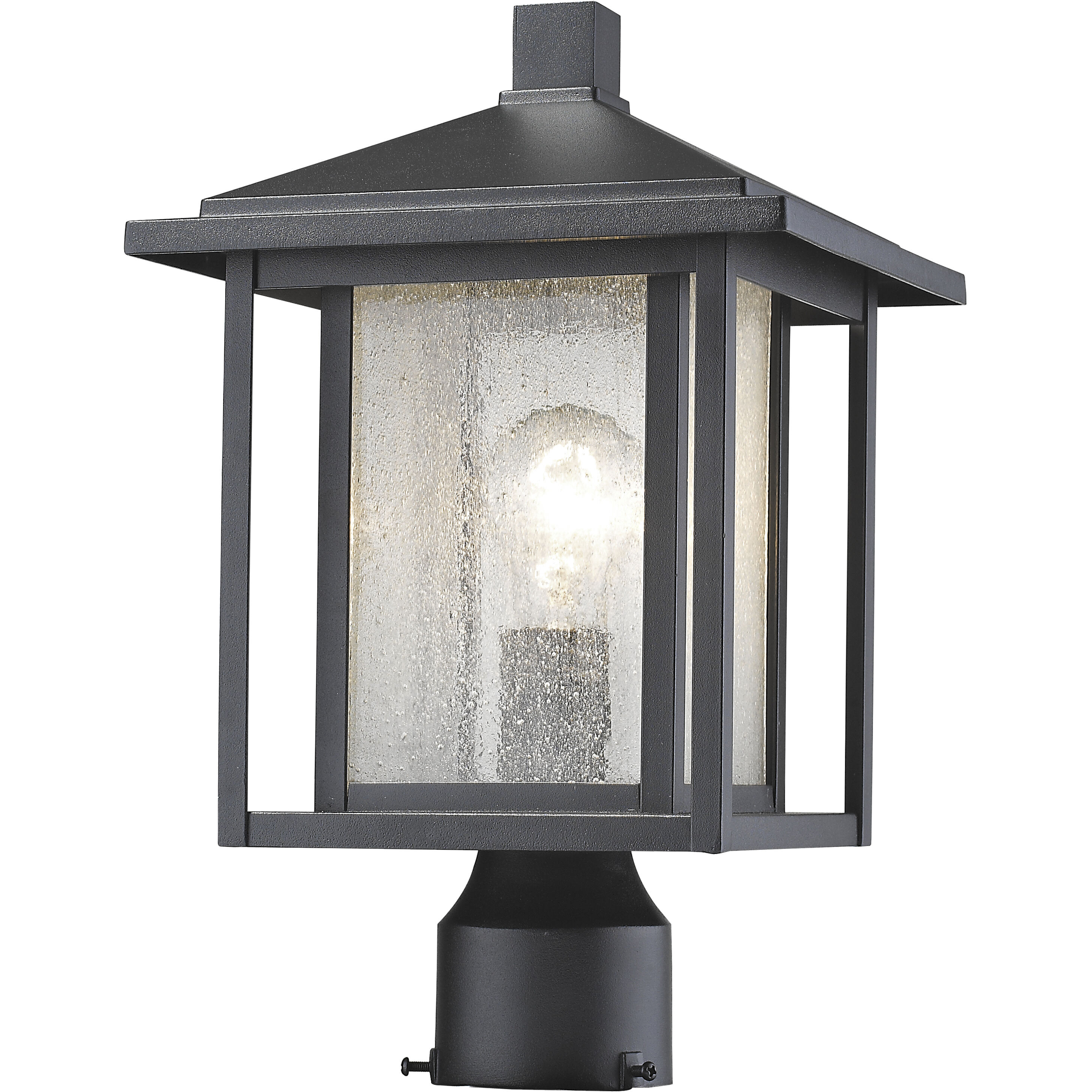 Aspen 1 Light 14.75 inch Black Outdoor Post Mount Fixture