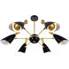 Rolin 12 Light 43 inch Matte Black and Satin Gold Down Chandelier Ceiling Light
