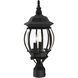 Frontenac 3 Light 21 inch Textured Black Outdoor Post Top Lantern