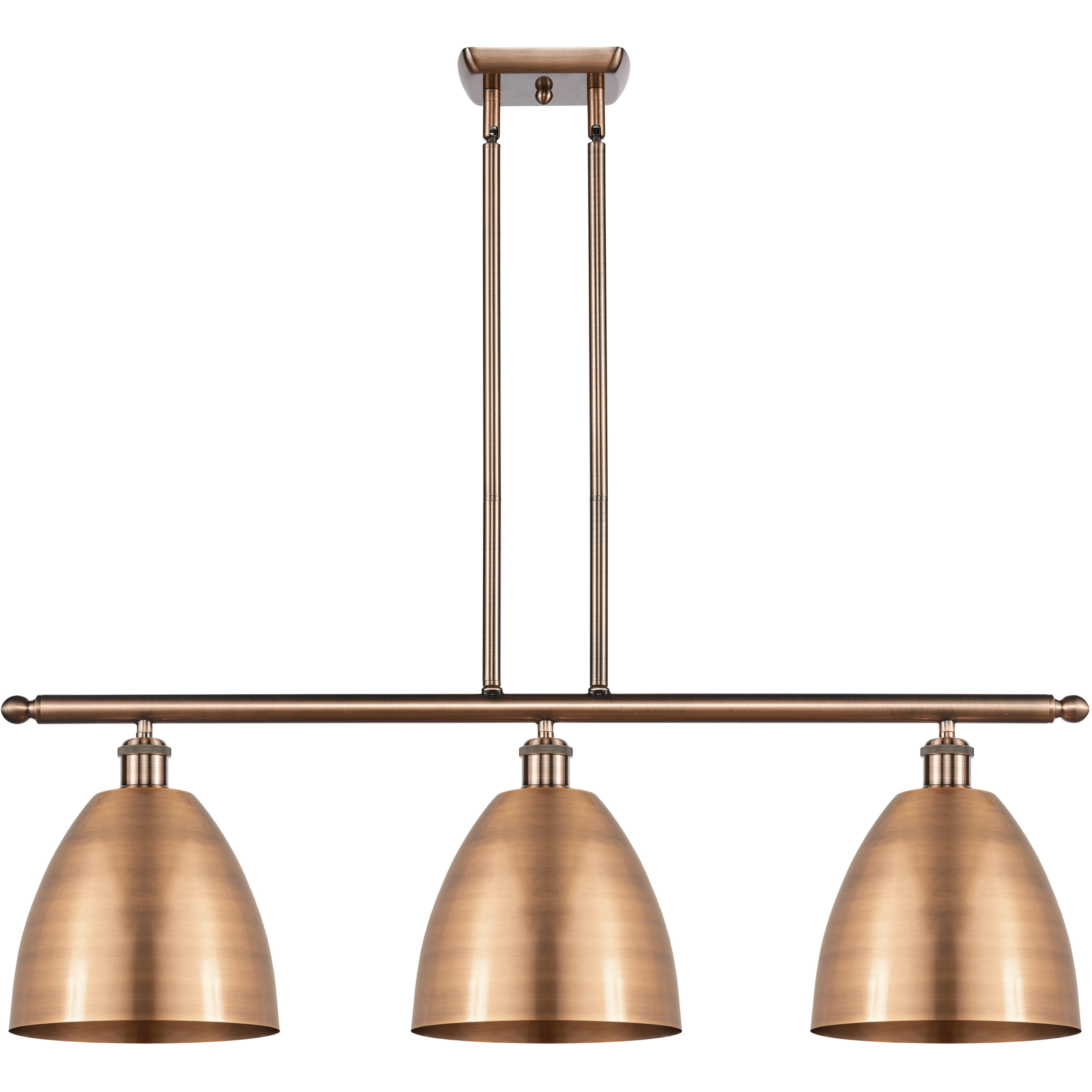 Ballston Dome 3 Light 36 inch Antique Copper Island Light Ceiling Light