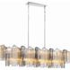 Addis 14 Light 51.75 inch Polished Chrome Linear Chandelier Ceiling Light in Tronchi Glass Autumn