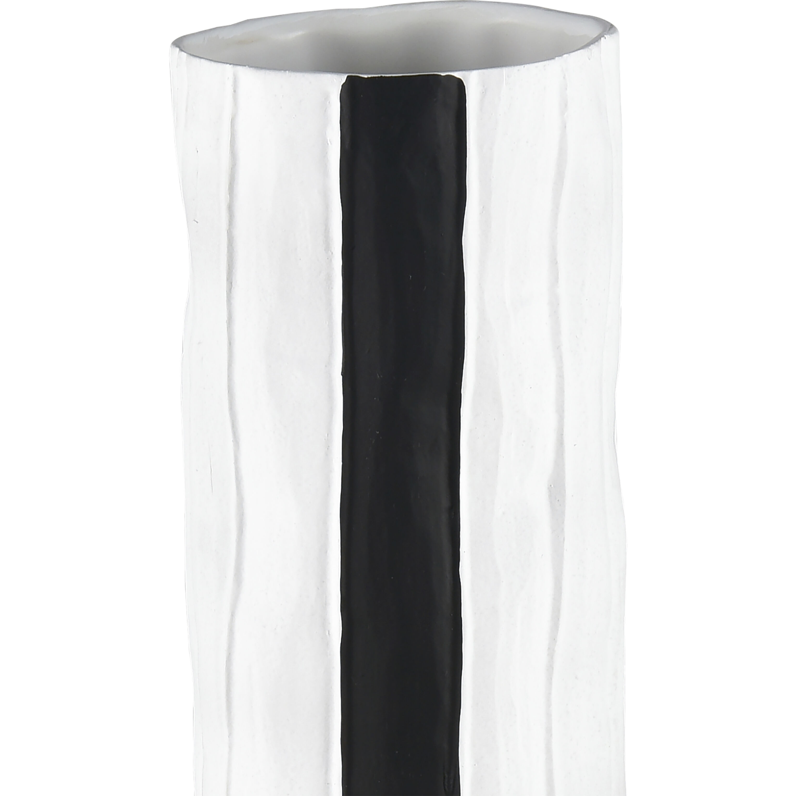 Clark 15.25 X 4.25 inch Vase in Matte White with Matte Black