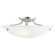 Oasis 3 Light 20 inch Brushed Nickel Semi-Flush Ceiling Light
