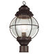Catalina 1 Light 15 inch Rustic Bronze Outdoor Postmount Lantern