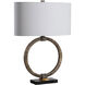 Relic 26 inch 150.00 watt Antiqued Gold with Dark Bronze and Black Marble Table lamp Portable Light