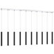 Forest LED 56.5 inch Chrome Linear Chandelier Ceiling Light in 10, 27, Matte Black Steel