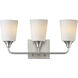 Hudson 3 Light 20.5 inch Satin Nickel Bath Vanity Wall Light in Satin White