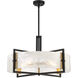 Hayward 5 Light 28 inch Black with Warm Brass Accents Pendant Ceiling Light