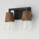 Carpenter 2 Light 12.5 inch Walnut and Black Bath Vanity Wall Light