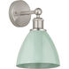 Plymouth Dome 1 Light 7.5 inch Brushed Satin Nickel Sconce Wall Light in Seafoam