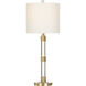 Winslet 33 inch 100.00 watt Gold and Clear Acrylic Table Lamp Portable Light, with Nightlight