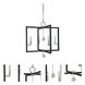 Minimalist Elegant 4 Light 22 inch Polished Nickel/Matte Black Dining Chandelier Ceiling Light