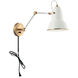 Buzz Wall Sconce Wall Light in Aged Gold Brass and White