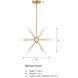 Star Dust 8 Light 15 inch Brushed Gold Pendant Ceiling Light