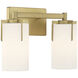 Froselle 2 Light 13.25 inch Vintage Brass Bathroom Vanity Light Wall Light