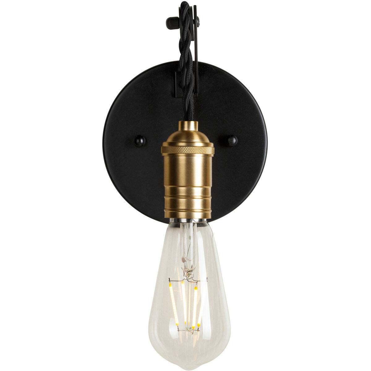 Essy 1 Light 5 inch Black and Soft Gold ADA Sconce Wall Light