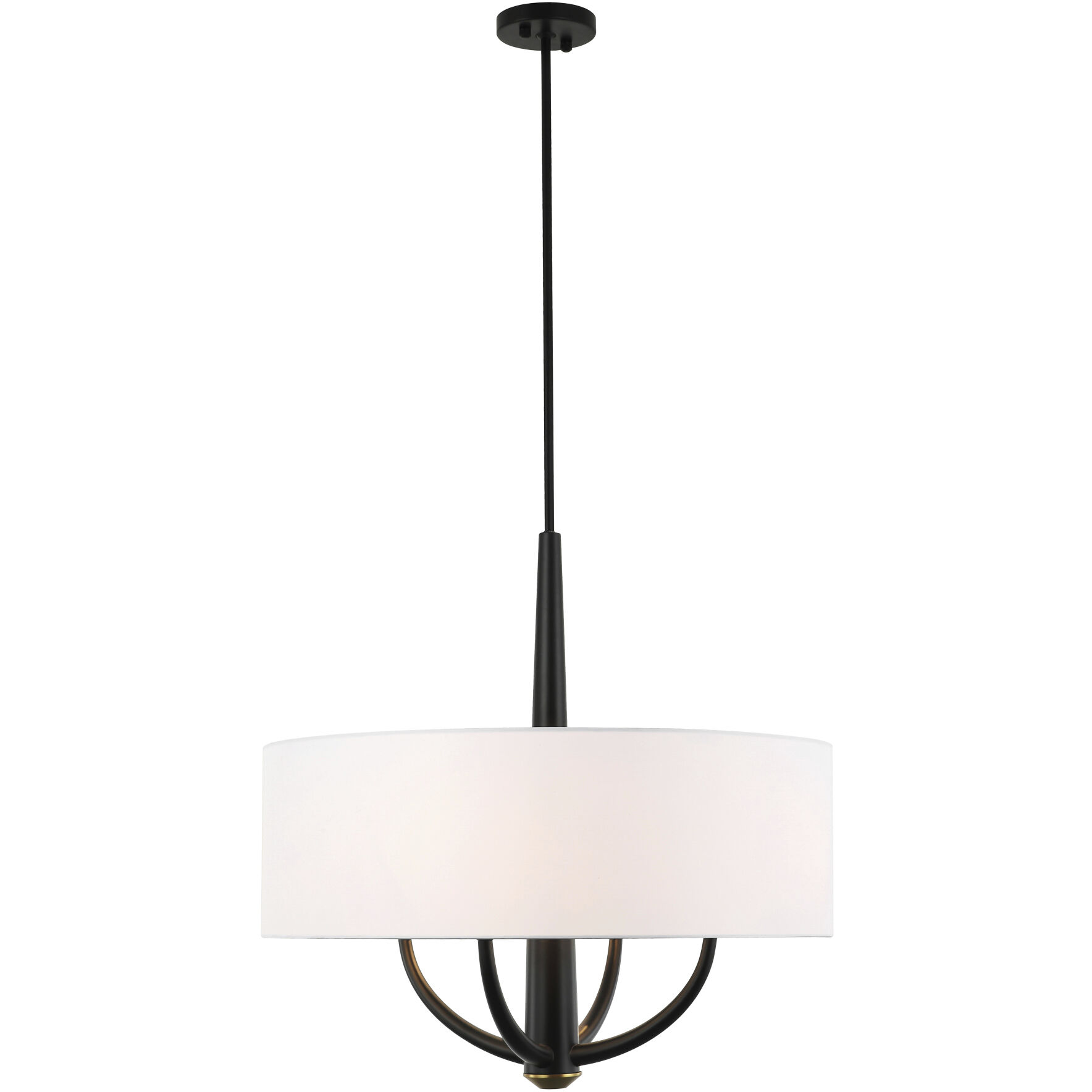 Patchwork 4 Light 24 inch Black with Satin Brass Pendant Ceiling Light in Black/Satin Brass
