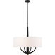 Patchwork 4 Light 24 inch Black with Satin Brass Pendant Ceiling Light in Black/Satin Brass