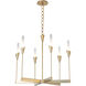 Lilium 6 Light 30.3 inch Modern Brass Chandelier Ceiling Light