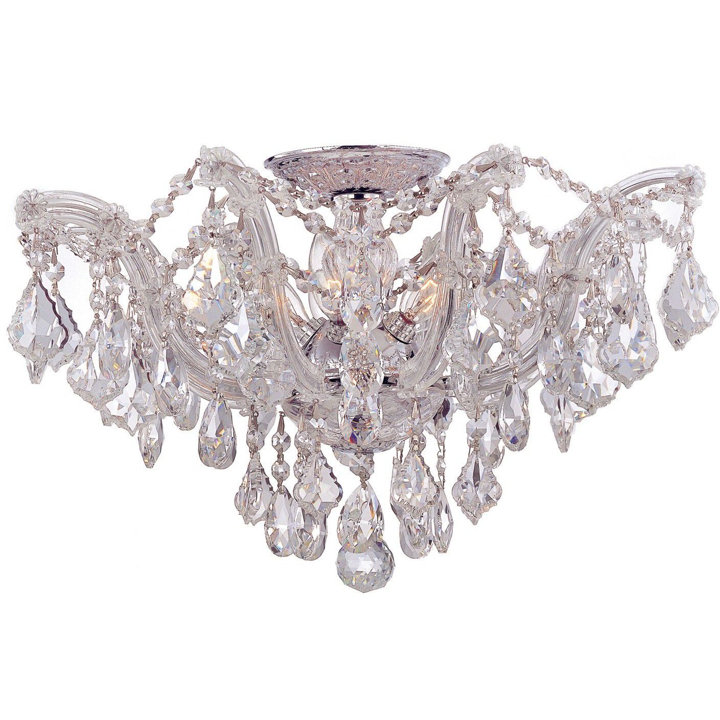 Maria Theresa 5 Light 19 inch Polished Chrome Semi Flush Ceiling Light in Clear Spectra