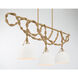 Cordon 3 Light 63.25 inch Legacy Brass Linear Chandelier Ceiling Light