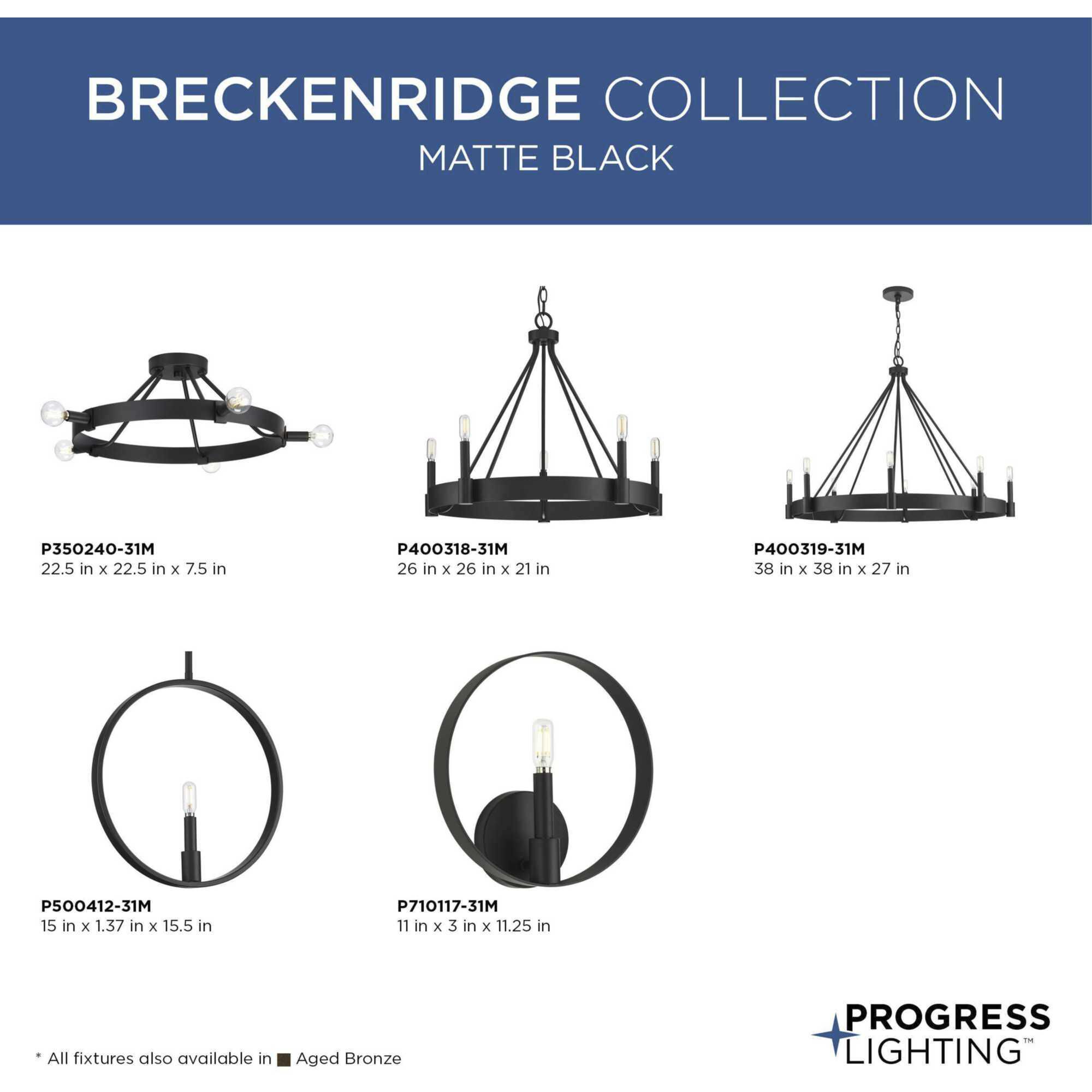 Breckenridge 8 Light 38 inch Matte Black Chandelier Ceiling Light, Design Series