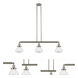 Franklin Restoration Olean 3 Light 39.25 inch Brushed Satin Nickel Island Light Ceiling Light in Seedy Glass, Franklin Restoration
