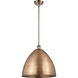 Ballston Dome 1 Light 16 inch Antique Copper Pendant Ceiling Light