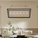 Delvin 6 Light 44.25 inch Champagne Bronze with Black Chandelier Linear Ceiling Light, Single