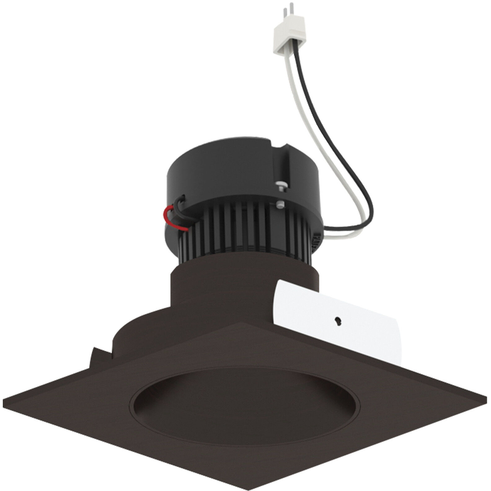 Pearl Bronze Reflector / Bronze Flange LED Square Retrofit Reflector with Round Aperture in 4000K, 4" Retrofit