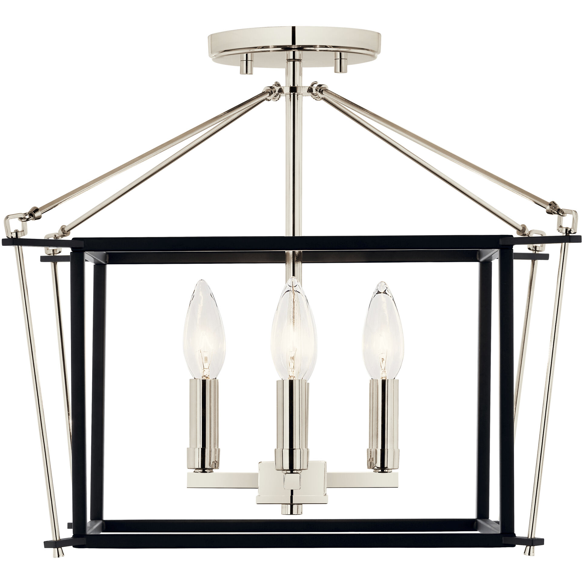 Eisley 4 Light 16 inch Polished Nickel Semi Flush Light Ceiling Light