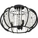 Caesar 3 Light 11 inch Carbon Semi-Flush Ceiling Light