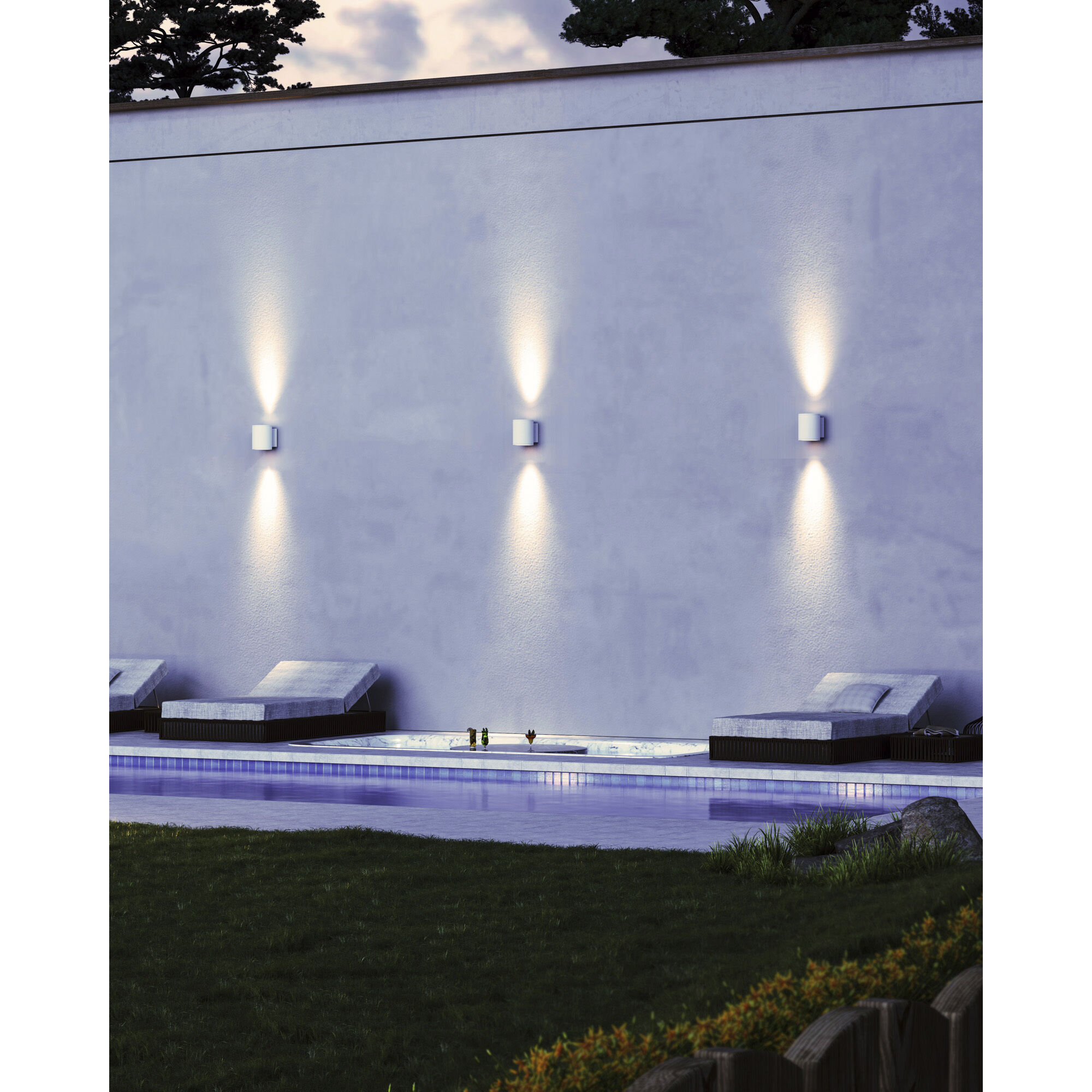 Nordic LED 5 inch White Exterior Wall Light