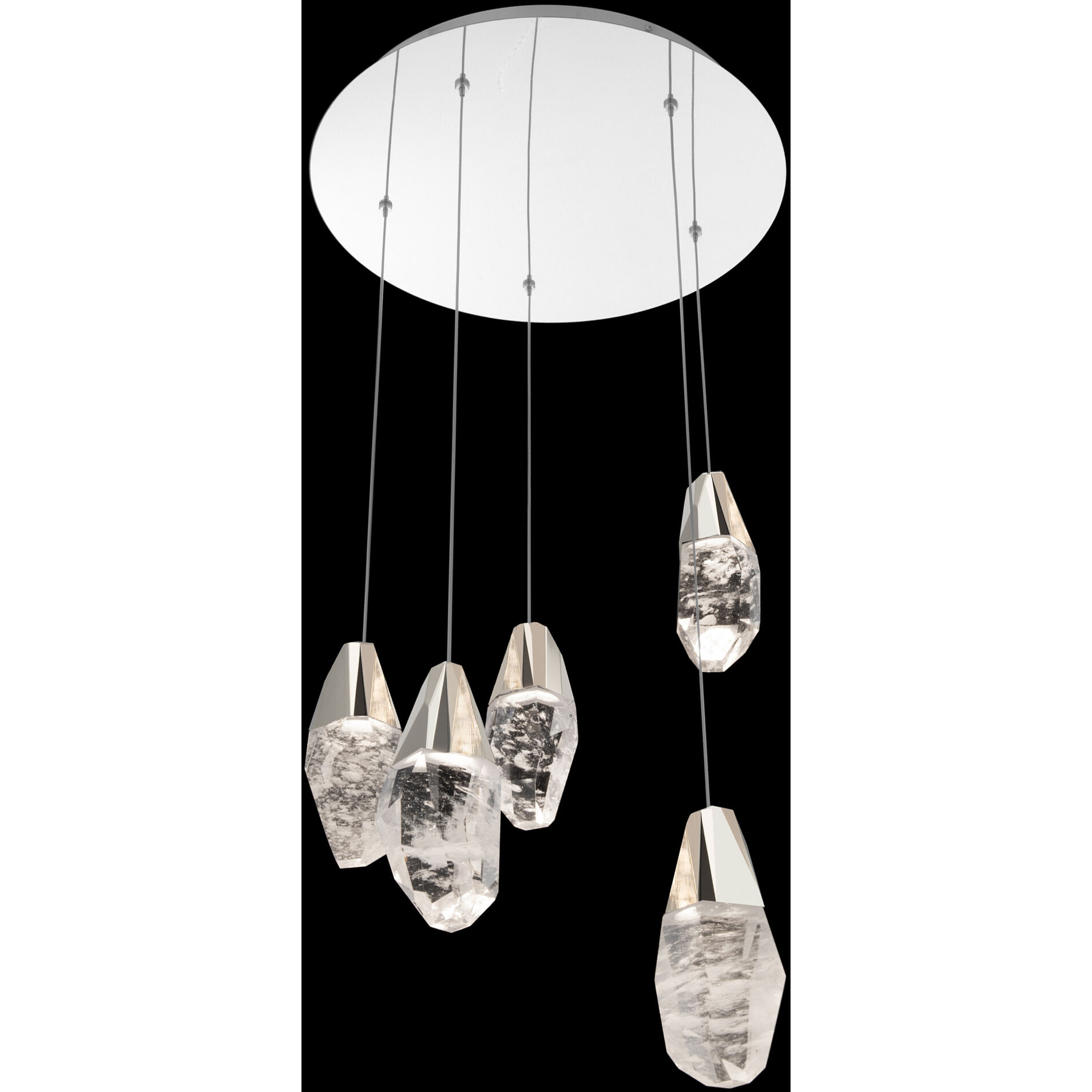 Martini LED 17 inch Polished Nickel Multi-Light Pendant Ceiling Light in Optic Haze, Beyond