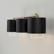 Weller 3 Light 24.25 inch Matte Brass and Black Vanity Light Wall Light