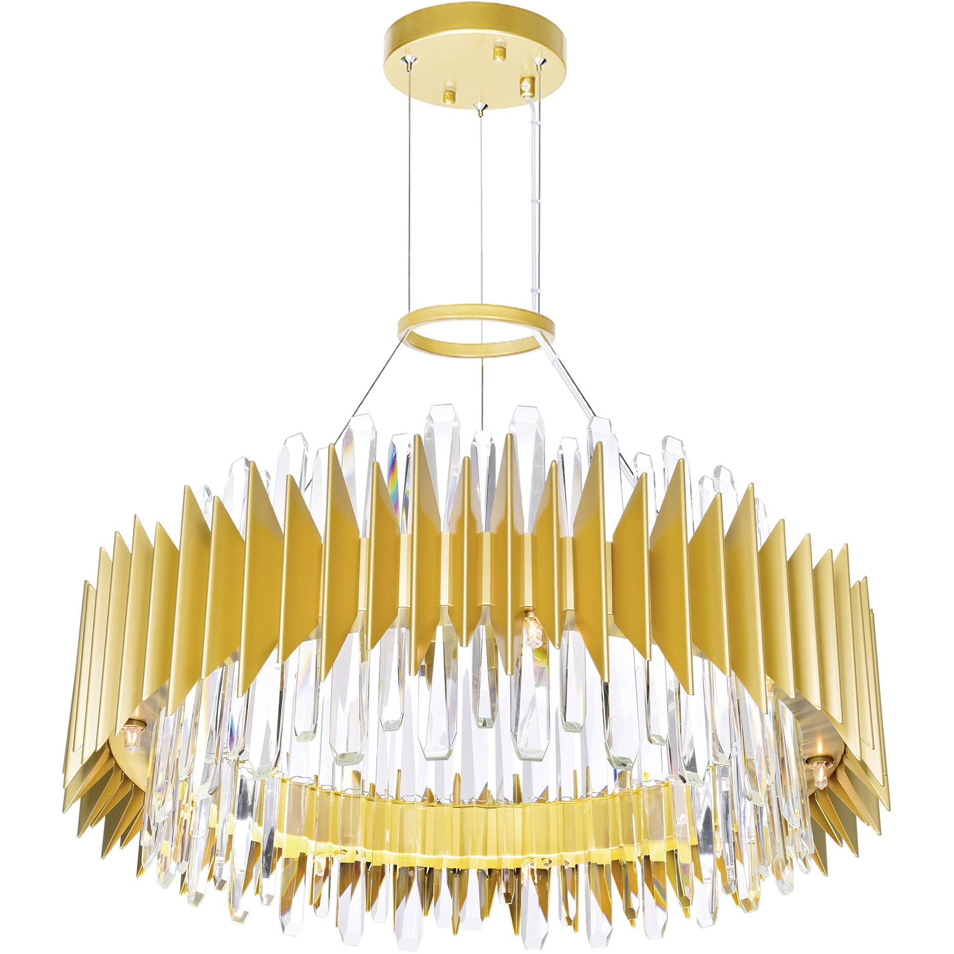 Cityscape 18 Light 28 inch Satin Gold Chandelier Ceiling Light