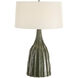 Nyla 26.5 inch 150.00 watt Dark Green Reactive and Polished Nickel Table Lamp Portable Light