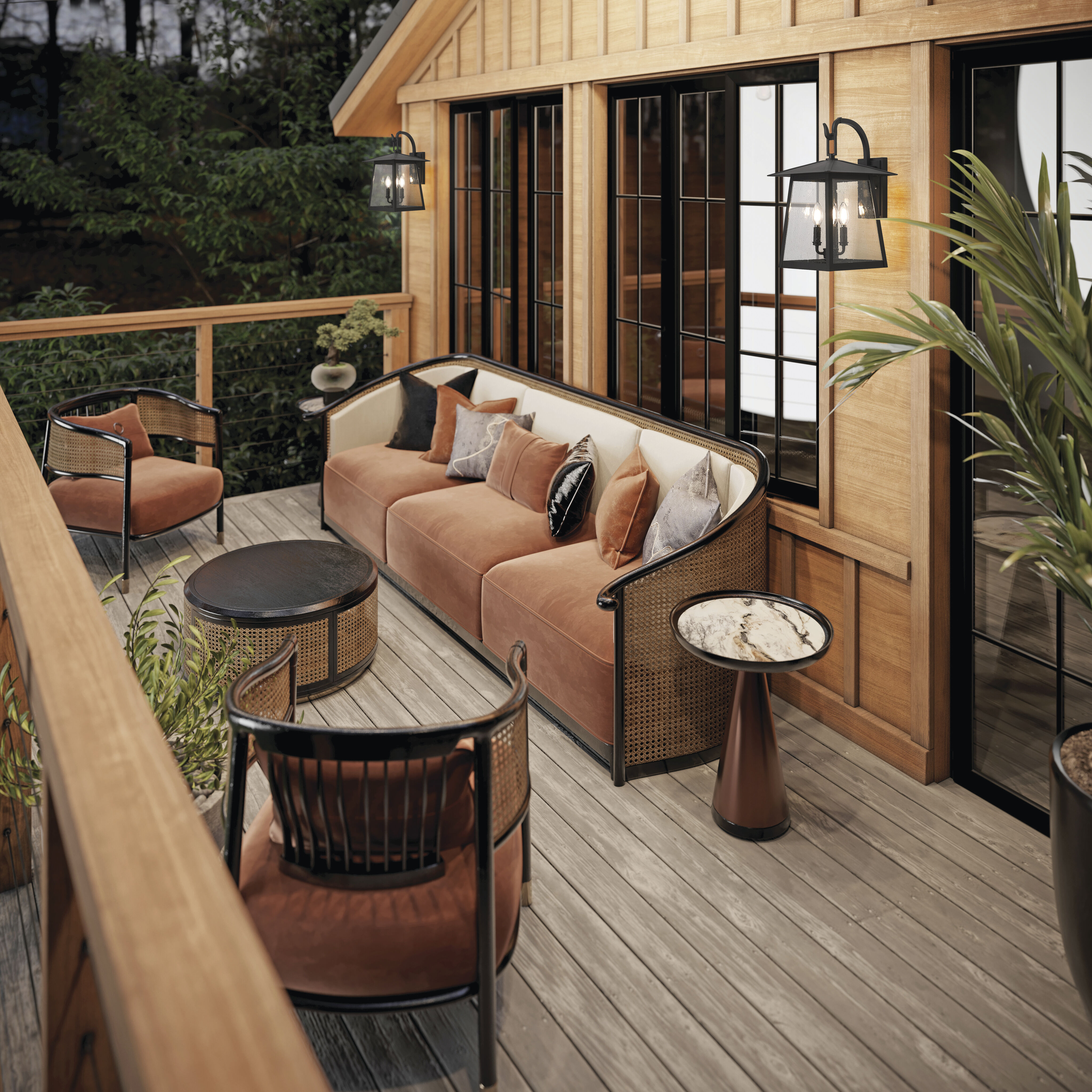 Rainer Outdoor Wall Light in Black, G9