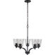 Neighborhood Tyler 5 Light 24.5 inch Flat Black Chandelier Ceiling Light in Clear Seeded, Neighborhood Collection