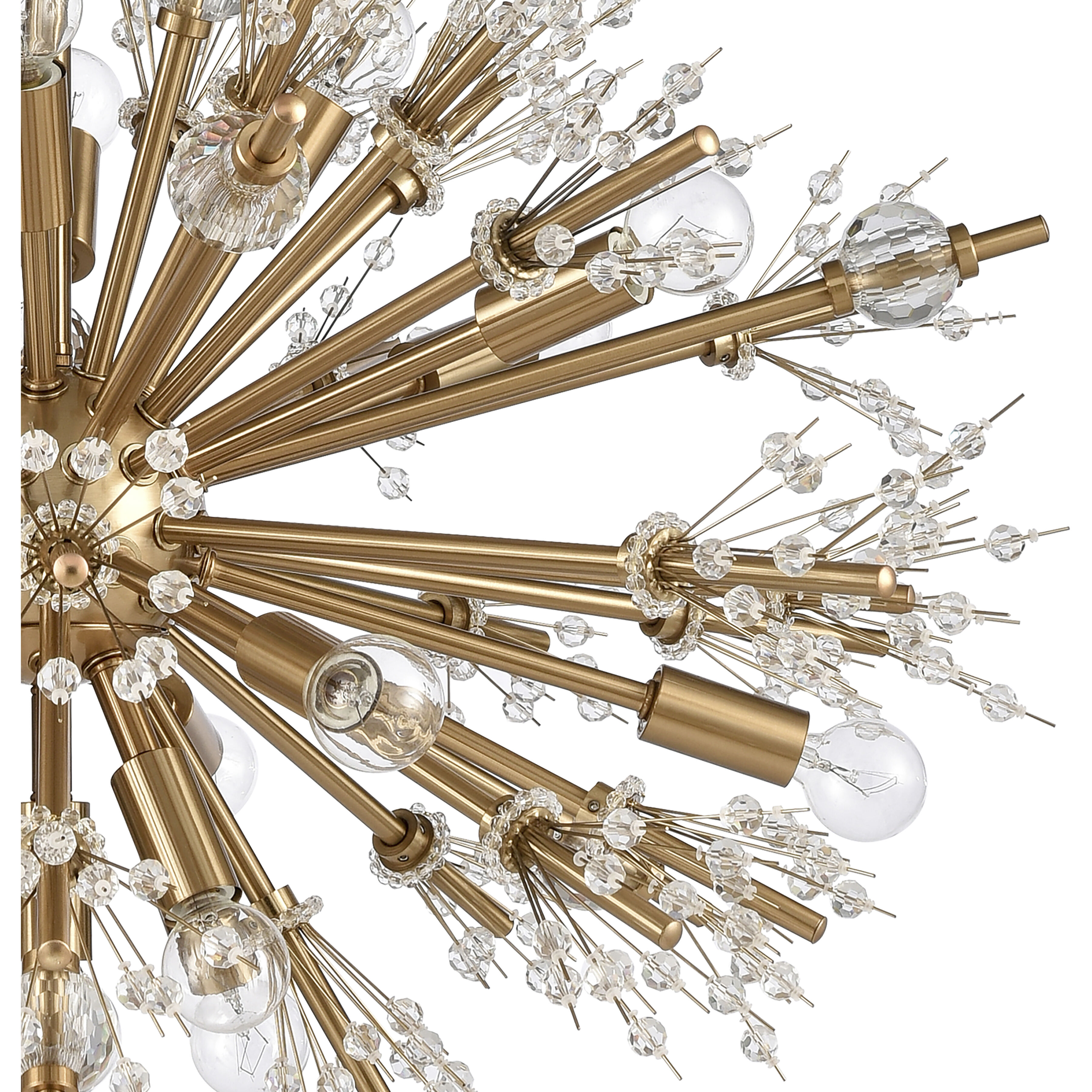 Starburst 19 Light 26 inch Satin Brass with Clear Chandelier Ceiling Light
