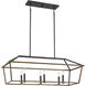 Oaklawn 6 Light 40 inch Whiskey Wood Linear Chandelier Ceiling Light